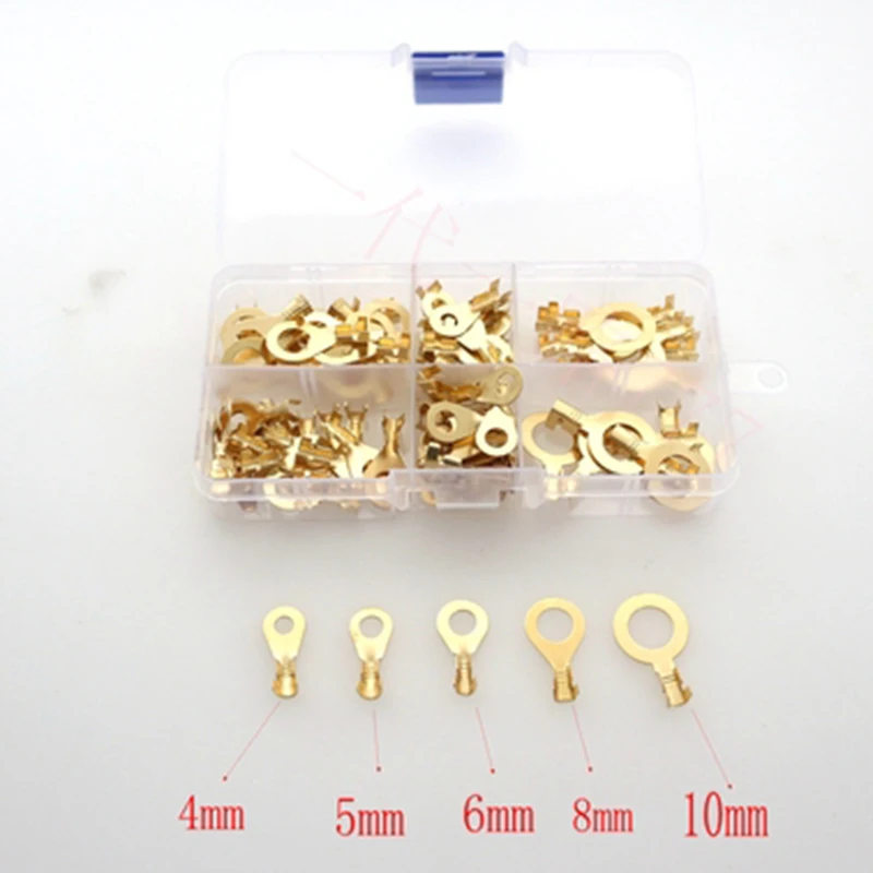 50 шт. O-type Copper4-12mm CrimpTerminals Электрический Sertir автомобильный динамик Мужской терминал холодного отжима покрытие наконечник