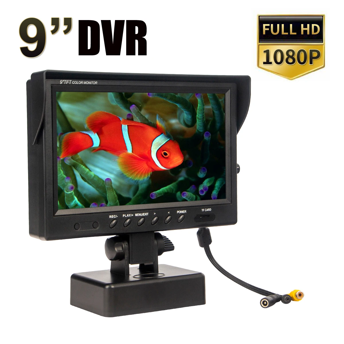 S90HR Battery powered monitor 1080P color LCD monitor with 8GB card witn 4500mAh ,AV input for endoscope camera