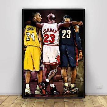 

Kobe Bryant Michael LeBron James Basketball Canvas 1 Pcs HD Prints Home Decor Poster Painting Wall Art Modular Picture Framework