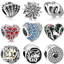 Btuamb מטריית שפות גביש באיכות גבוהה בובת זוויות הכלה לב חרוזים Fit פנדורה קסמי לנשים DIY תכשיטי חתונת מתנות(China)