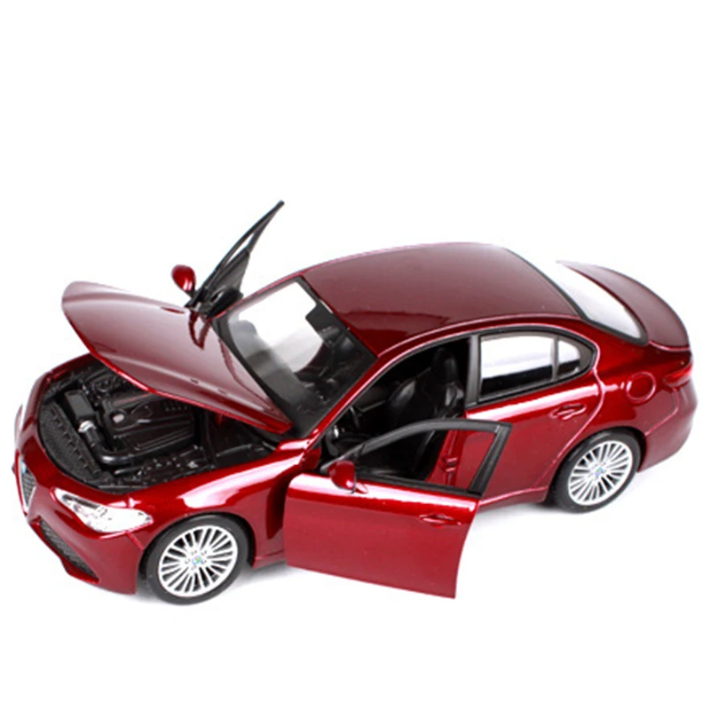 BBURAGO 1:24 Scale Diecast Red Alfa Romeo Red Sport Car Collection Model Toy