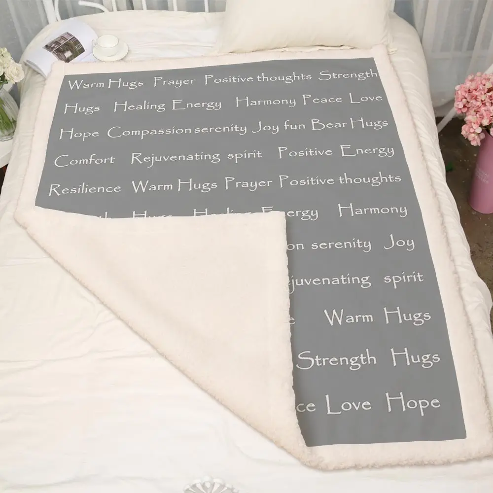 Miracille одеяло с вдохновляющими мыслями и молитвами, Флисовое одеяло с надписью «Hope» для семьи