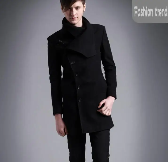 Medium-long woolen coat men single-breasted overcoat mens cashmere coat casual casaco masculino inverno erkek england black Medium-long woolen coat men single-breasted overcoat mens cashmere coat casual casaco masculino inverno erkek england black