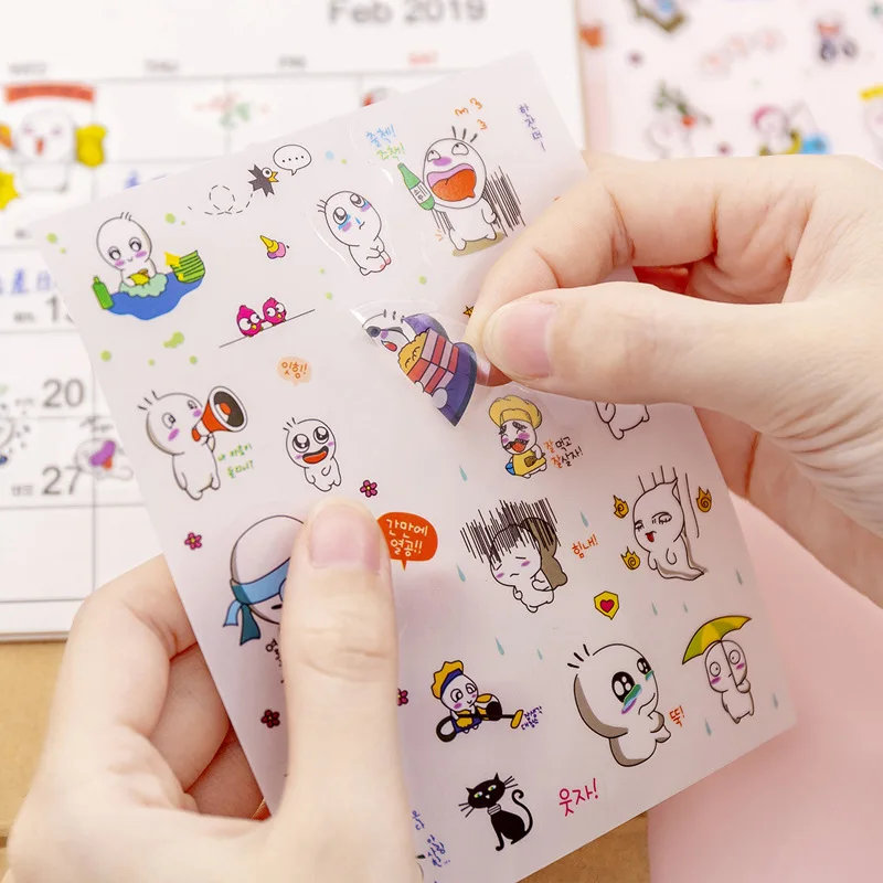 

Cartoon cute animal cat funny diy decoration sticker mobile phone hand Account diary book label office stationery kids toy gift