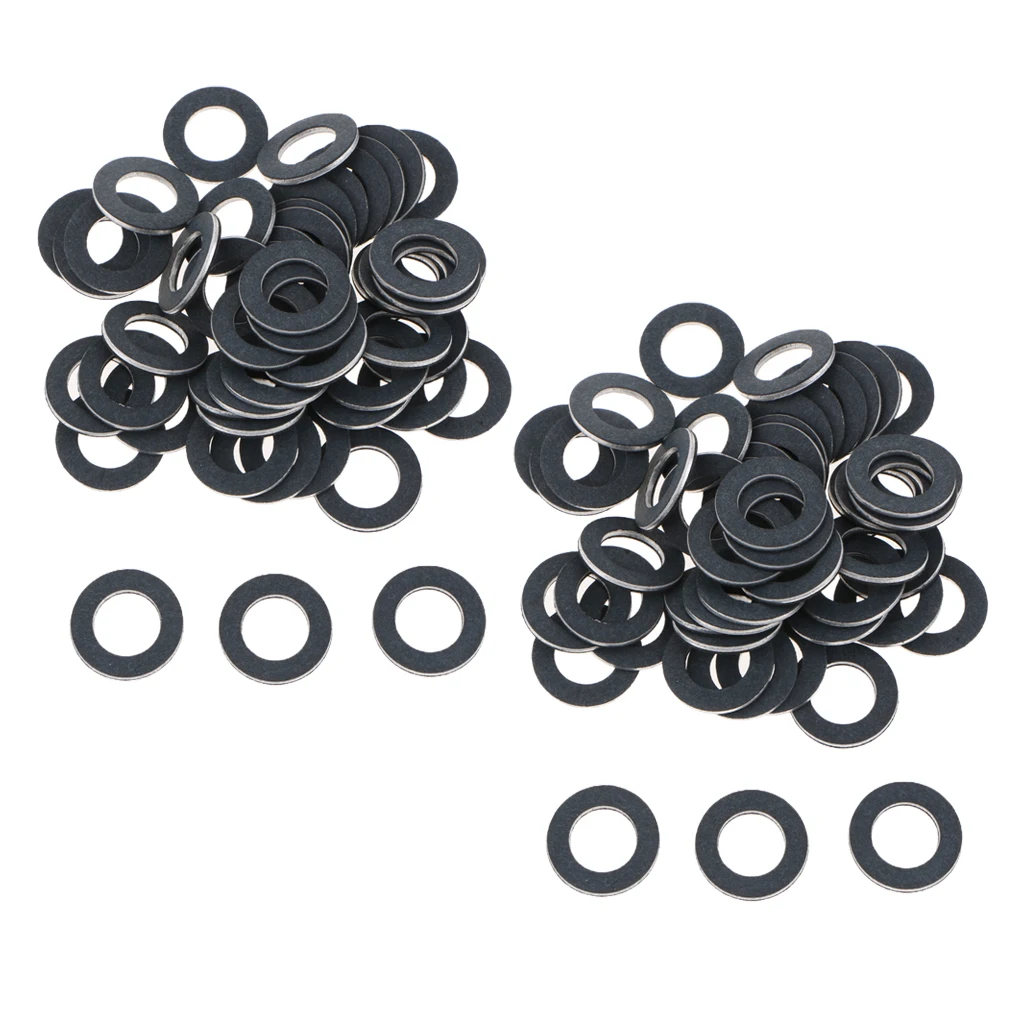 100Pcs Engine Oil Drain Plug Gasket Seal Ring 12mm for Toyota Lexus