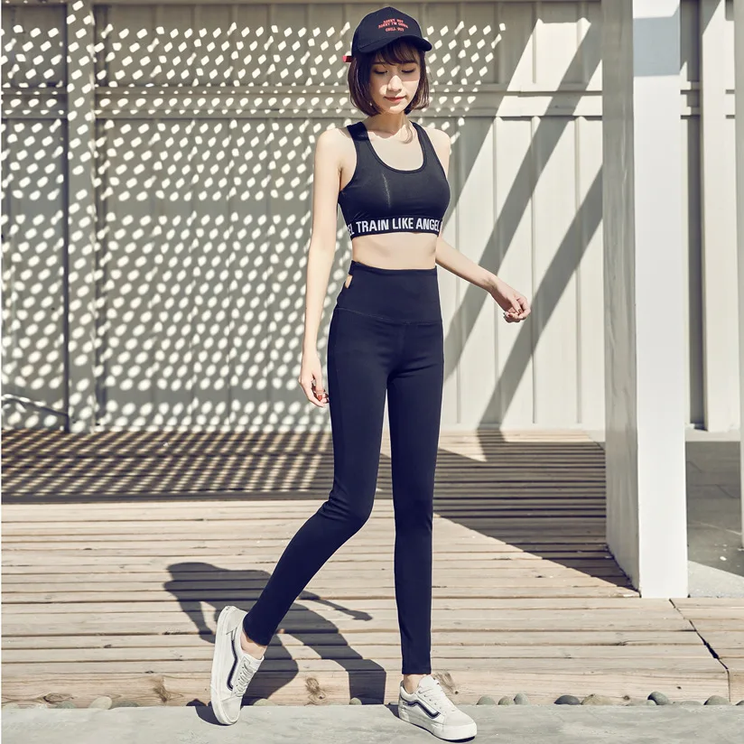 

New Style Fitness Pants Women's Tight-Fit Elasticity High-waisted Belly Holding Slimming Quick-Dry Buttock Lifting Running Yoga