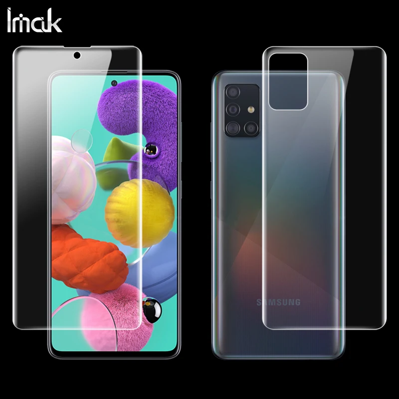 Imak 2 шт прозрачная Гидрогелевая пленка для Samsung Galaxy A51 3D полная защитная мягкая