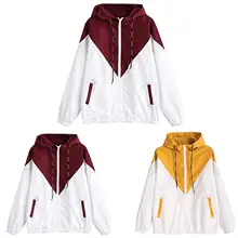 Outdoor Sport Coat Autumn Jackets Women Long Sleeve Patchwork Thin Skinsuits Hooded Zipper Pockets Sport Coat Running Jacket