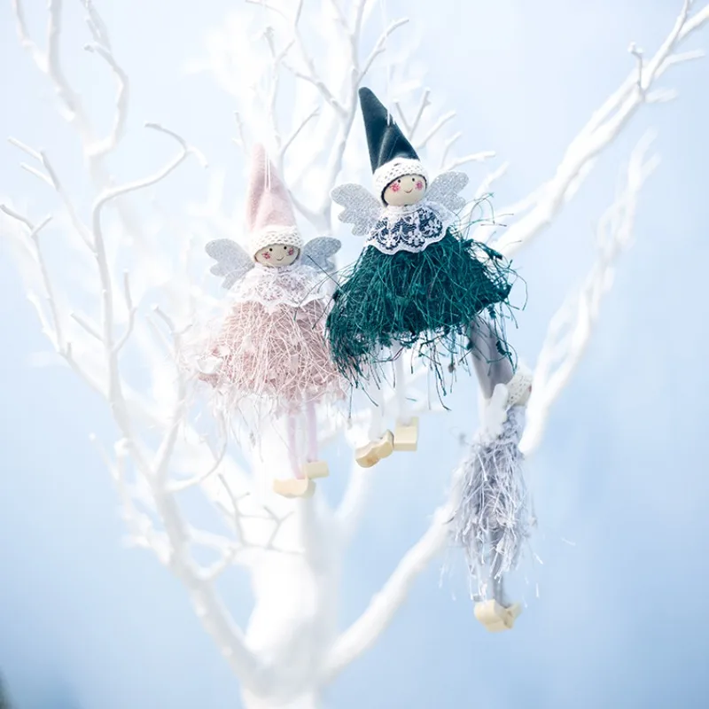 Плюшевая кукла ангела с крылом Рождественская елка подвесная Подвеска декоративная Праздничная статуэтки подарок Decoracion Navidad Kerst
