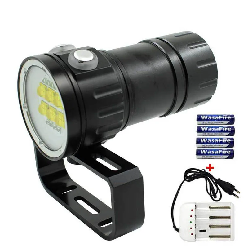 B1 (14LEDs) Подводная фотография видео светильник фонарь профессиональный светодиодный фонарик для дайвинга белый красный светодиодный светильник для фотосъемки с аквалангом+ аккумулятор 18650+ зарядное устройство - Испускаемый цвет: B1 (14LEDs)
