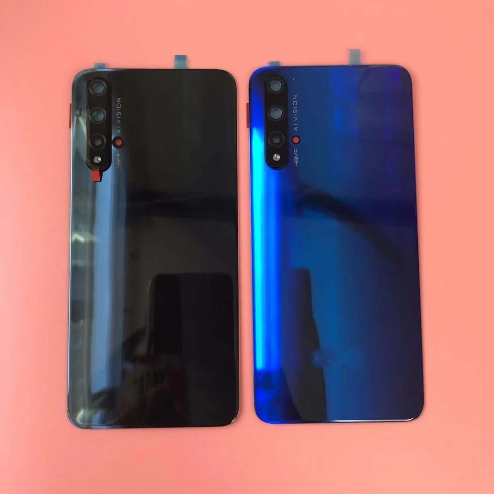 Оригинальная задняя крышка из закаленного стекла 3D для huawei Honor 20, запасные части, задняя крышка для батареи, корпус+ крышка вспышки+ объектив камеры