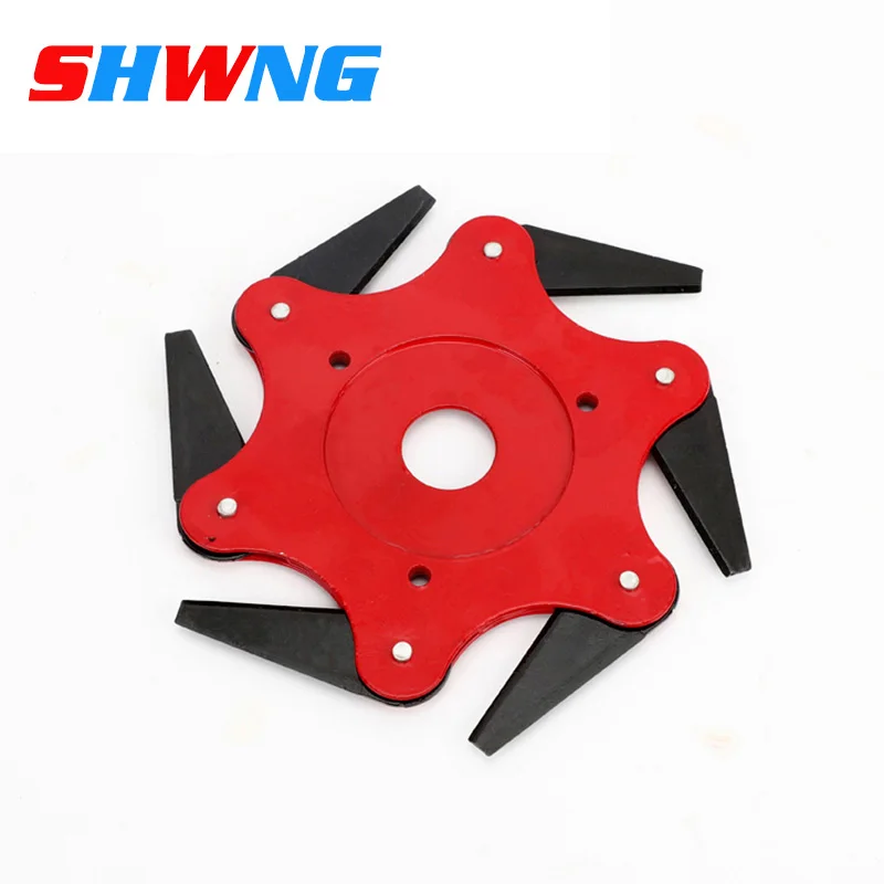 

6 Blades Cutter Head Grass Trimmer Brush 65Mn Weed Brush Cutting Head Garden Power Tool Accessories for Lawn Mower mower