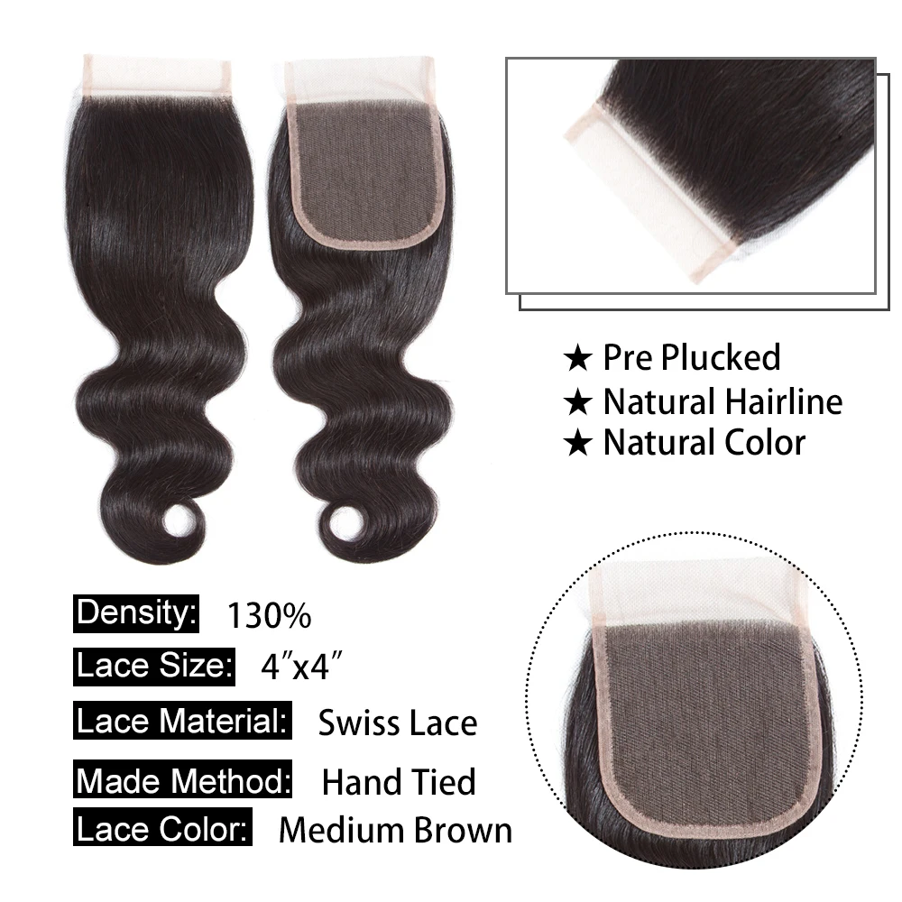 Amanda Body Wave Braziian Hair Bundles with Closure 4