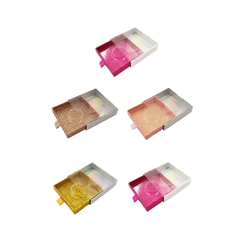 

5PCS/Lot False Eyelash Drawer Packaging Box Fake 3D Mink Eyelashes Boxes Faux Cils Lash Strip Case Empty Box