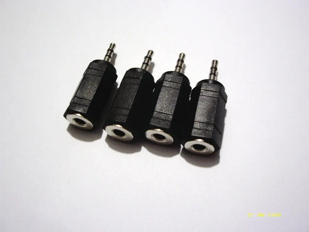 100 pcs High quality 2 5mm Plug to 3 5mm Jack adapter HEADPHONES EARPHONES connector New