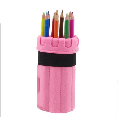 Войлочный пенал круглая ручка сумка креативная войлочная канцелярская сумка большой карандаш трубка войлочная отделка пакет