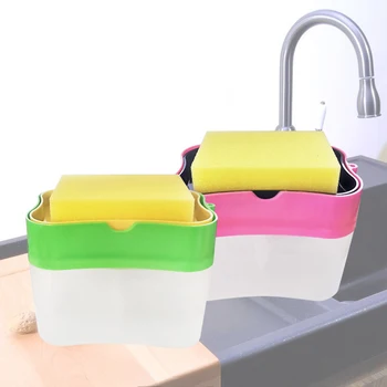 

Soap Pump & Sponge Caddy 2 in 1 Soap Dispenser 13 ounces