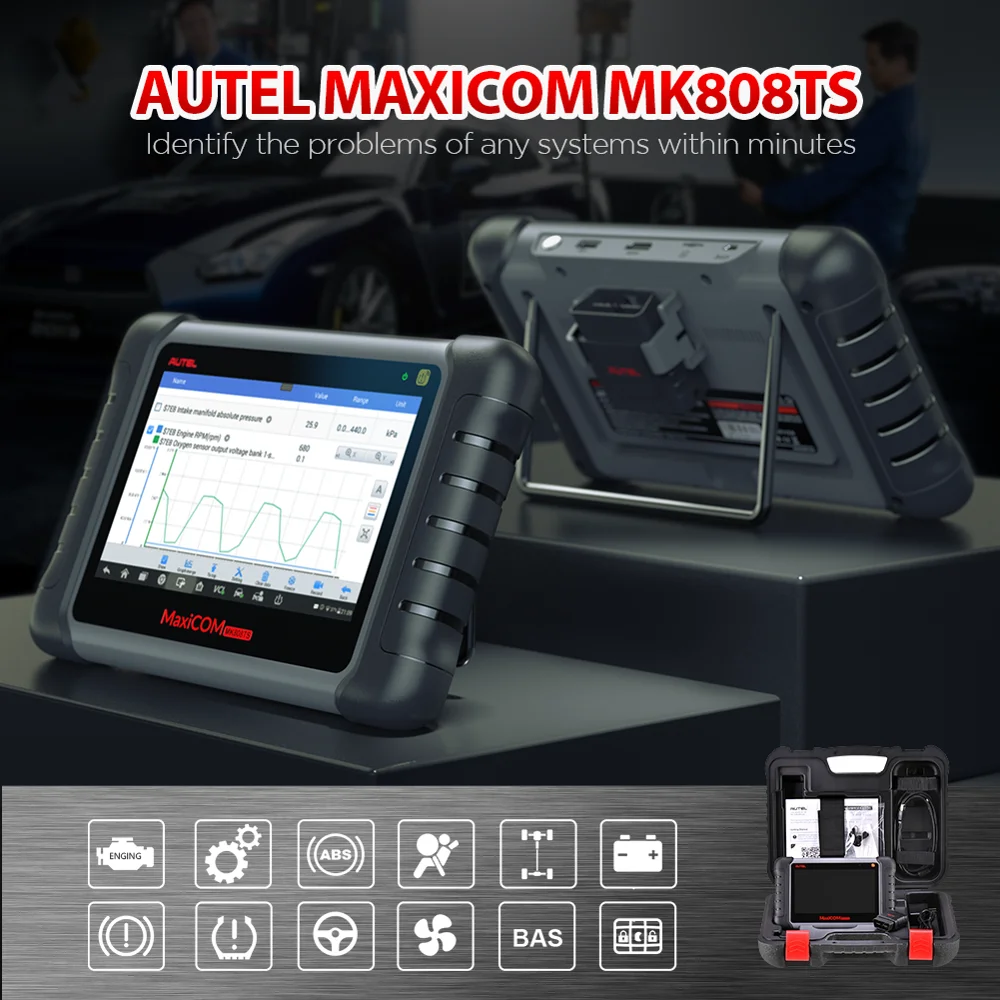 Autel MaxiCOM MK808TS OBD2 Bluetooth сканер инструмент для диагностического сканирования