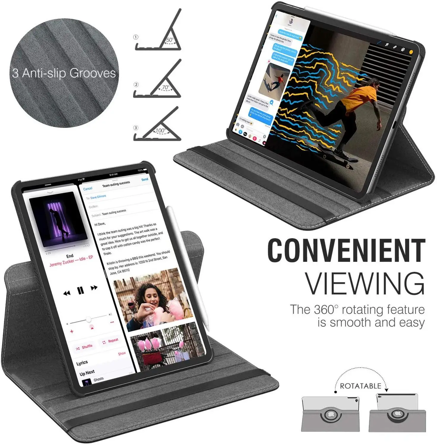Чехол для iPad Pro 11 вращающийся чехол защитный чехол из искусственной кожи умный чехол Автоматический Режим сна/пробуждения для iPad Pro 1" чехол для планшета