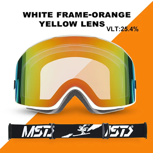 1orange yellow lens Mosodo лыжные очки поляризованные сноубордические очки лыжные очки для сноуборда альпийские лыжные очки Poc черная коробка - Цвет: 1orange yellow lens