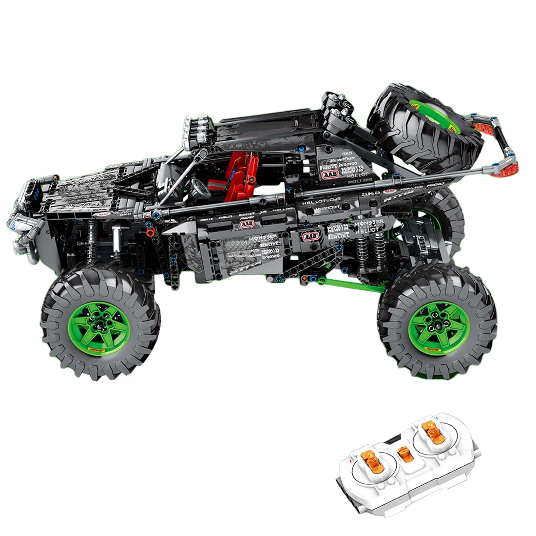 

1233Pcs MOC Dynamic Version RC Racing Car Suspension Off-Road Car DIY Building Blocks Toy with Light Gift Toy For Age 8