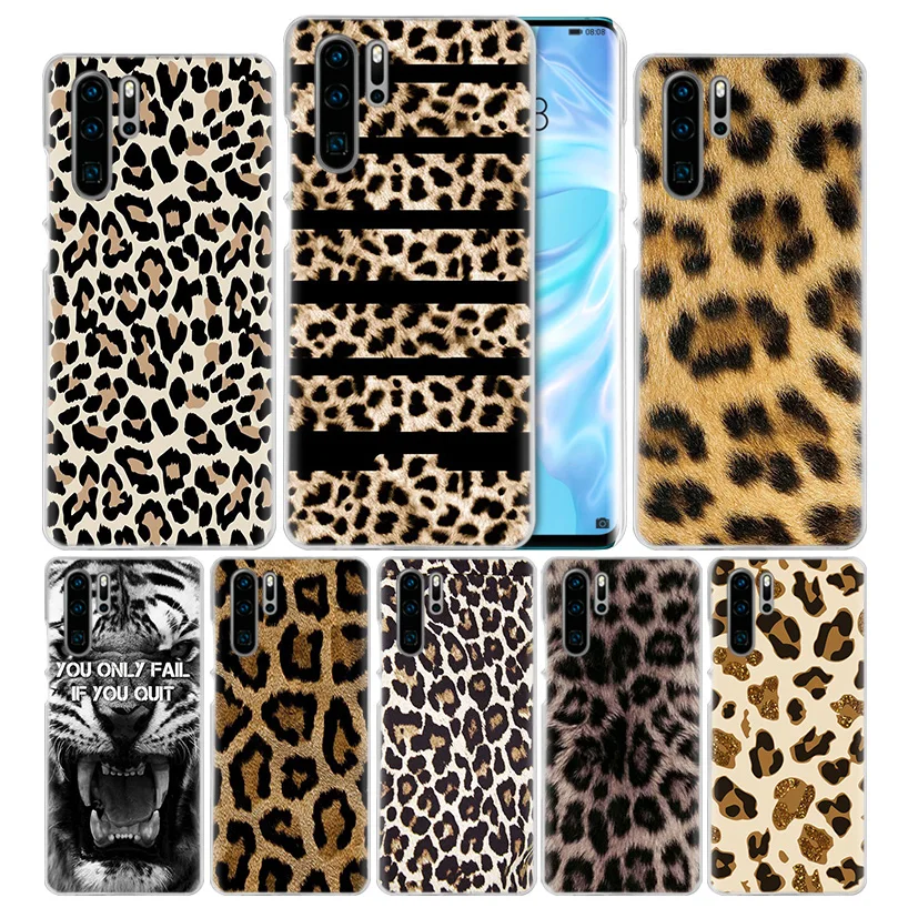 

Tiger Leopard Print Case for Huawei Mate 30 20 10 P20 P30 Lite Pro P Smart Y9 Prime 2019 Honor 8A 8X 10i PC Phone Cover Bags