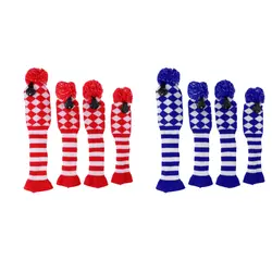 Набор из 4 Гольф Драйвер файрвэй Вудс клуб, вязаные головные уборы вязаное изделие Pom носок головные уборы с длинным горлом вязаный носок