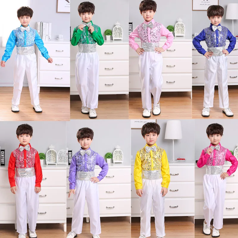 

Children's jazz dance Latin dance costumes boys dance competition choir performance clothing poetry reading uniform