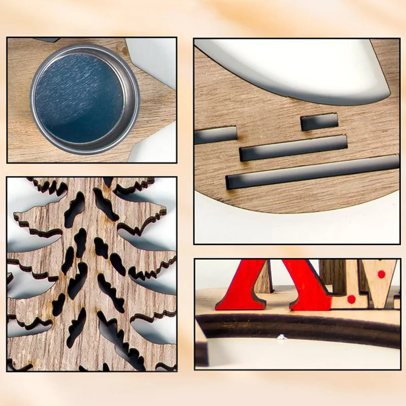 Украшение Подсвечник рождественский Деревянный DIY Рождество звезда дом