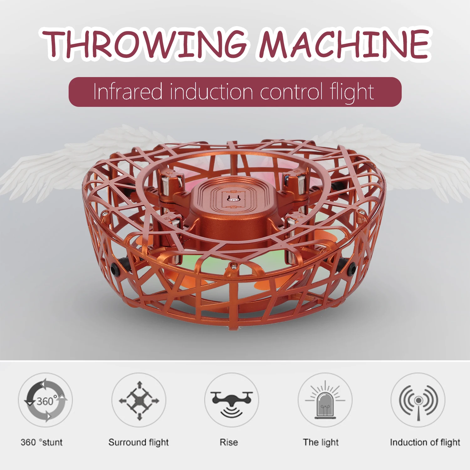 ATTOP F6 Скут ручные дроны Hands Free мини-Дрон инфракрасный индукционный 360 Вращающийся светодиодный радиоуправляемый самолет для детей