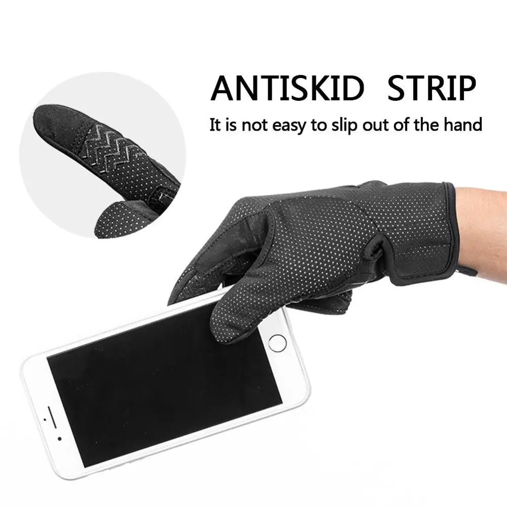 Windproof Cycling Gloves Mountain Bike Gloves Anti Slip Shock Absorbing Pad Breathable Touch Screen Riding Bicycle Gloves Winter
