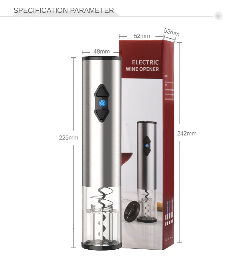 Home Classic Stainless Steel Automatic Electric AA Battery Kitchen Accessories Corkscrew for Red Wine Can Opener Home Classic Stainless Steel Automatic Electric AA Battery Kitchen Accessories Corkscrew for Red Wine Can Opener