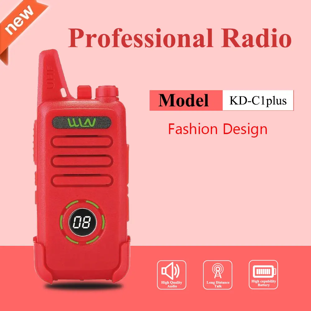 10 шт. WLN KD-C1plus мини радио UHF 400-470 МГц тонкий приемопередатчик KDC1plus Walkie Talkie KD-C1 обновлен