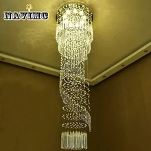 Современная Большая Хрустальная люстра, светильник ing для гостиницы, прихожей, лестничной клетки, длинный лестничный светильник, светодиодная лампа для гостиной