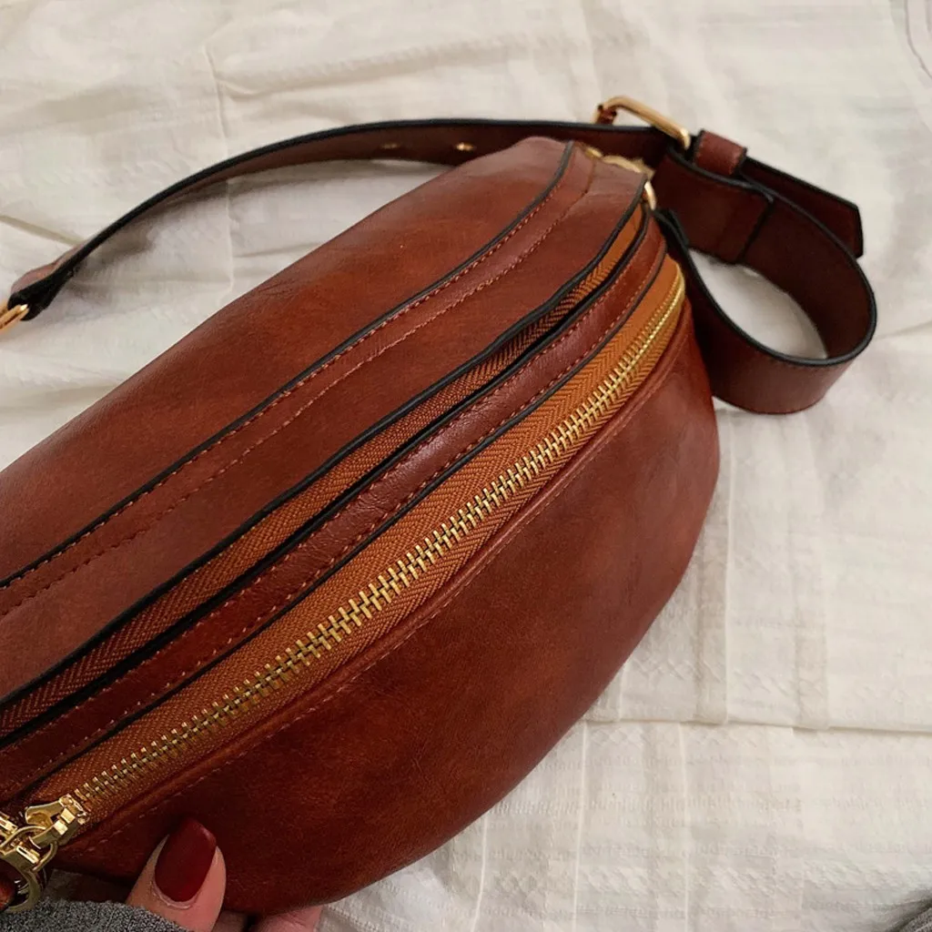 Из искусственной кожи через плечо, сумка на поясном ремне маленькая сумка через плечо для Для женщин модные женские туфли с цепочкой через плечо нагрудная сумка дикий Bolso Femenino# FX