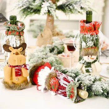 

Christmas Wine Bottle Covers Champagne Bottle Case Old Men Kitchen Decoration Party Wine Bottle Bag Christmas Gift New Year