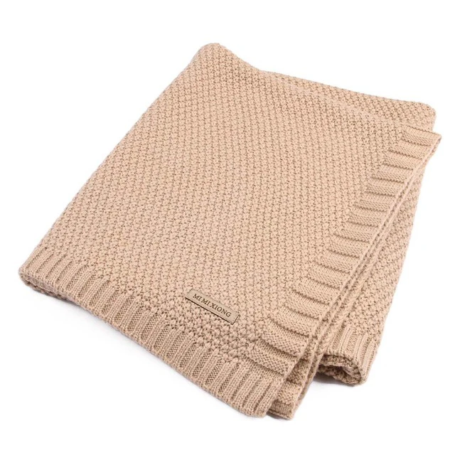 Детское одеяло вязаное Пеленальное Одеяло для новорожденных супер мягкое детское постельное белье для малышей одеяло для кровати диван корзина коляска одеяло s - Цвет: brown