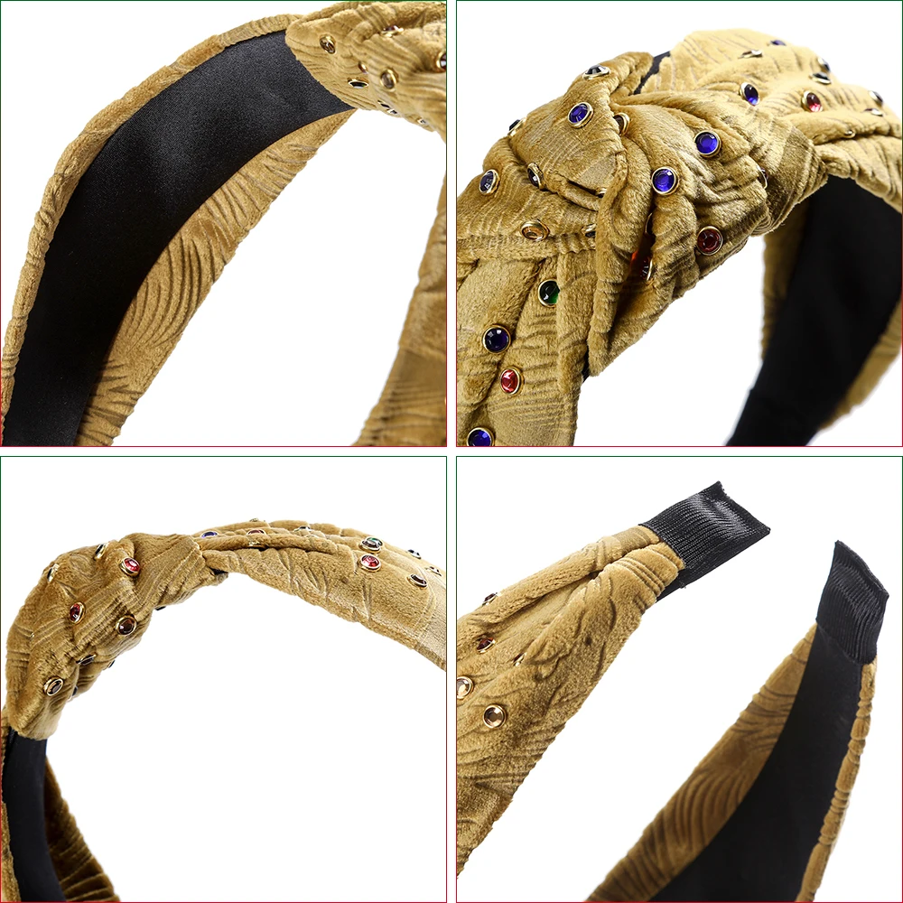 Моланские Стразы завязанная повязка на волосы для женщин и девочек с кристальным орнаментом резинки для волос аксессуары для волос головной убор
