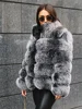Winter women's Jacket Real Fox fur coat Stand Collar high street Coat real Fox Fur jackets women's coats in promotion WGLUVF FUR 3