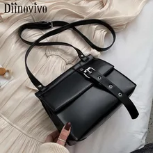 DIINOVIVO, дизайнерская женская сумка на плечо, Ретро стиль, сумки на плечо, Женские однотонные Сумки из искусственной кожи, женская сумка через плечо, WHDV1398