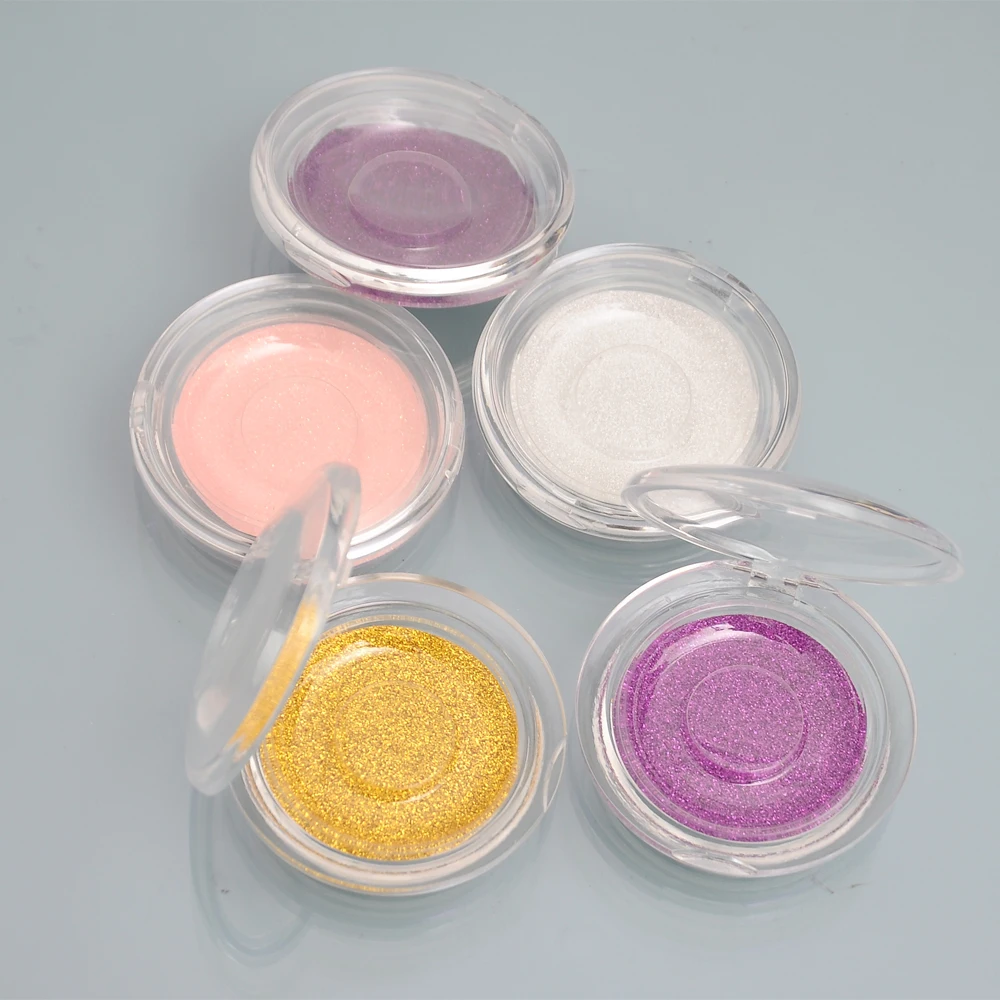 

eyelash case 100pcs/pack whole sale Round false eyelash packaging box custom logo mink lash boxes with plastic clear tray holder