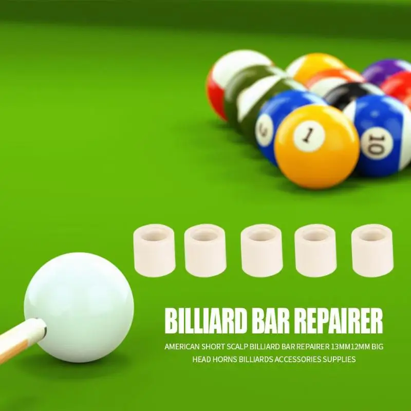 Brass Pool Snooker Billiard Table Cue Ferrule 8mm for Glue on Type Tips 6 Pack 