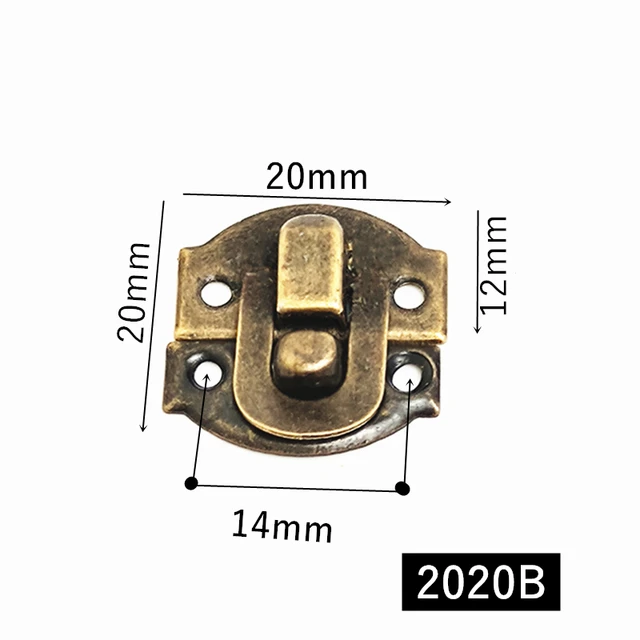 SDTC Tech 8-Pack Antique Bronze Decorative Hasp Latches For Jewelry Box, Cabinet, Drawer - Mini Retro Latch With Screws