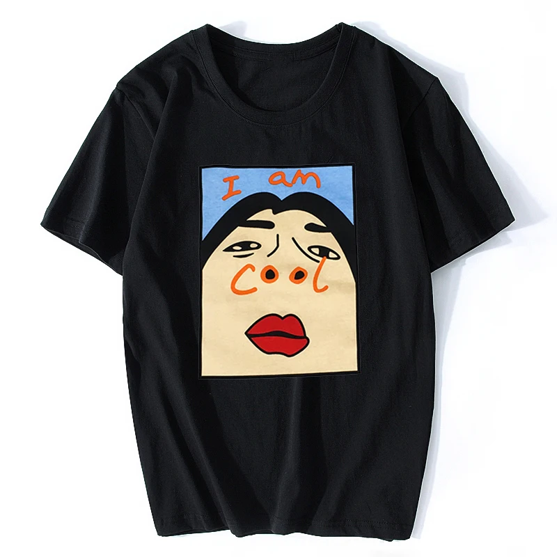 Harajuku I Am Cool забавная футболка белого цвета с надписью для женщин Корейская