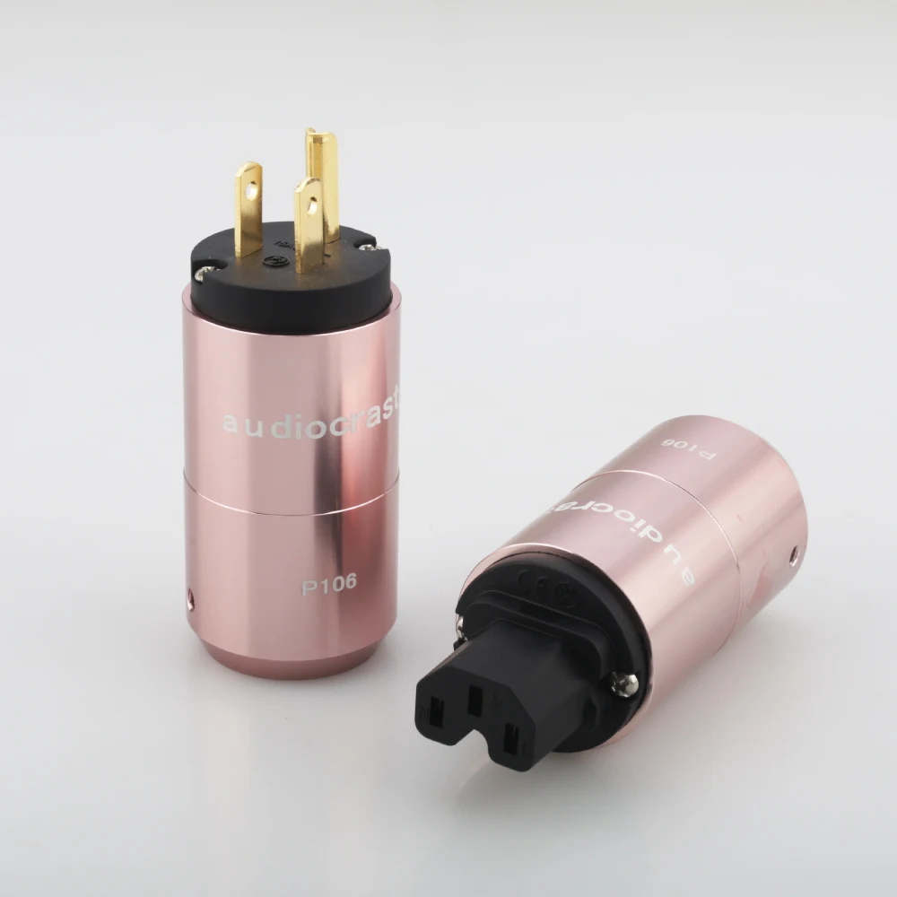 

Pair Audiocrast P106G Gold plated US Power connector + IEC Connector Power plug AC US power cable DIY plug
