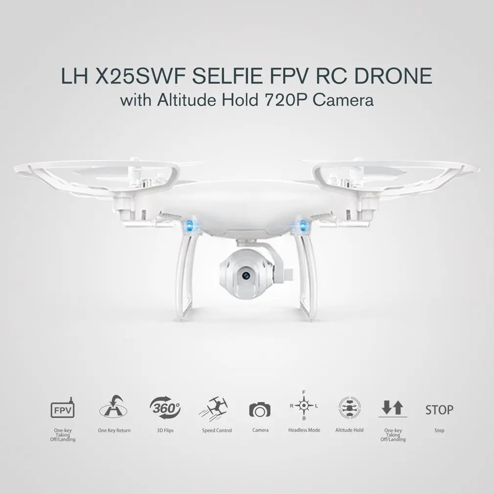Радиоуправляемый квадрокоптер Дрон LH X25SWF 2,4G Smart Selfie FPV Самолет с 0.3MP камерой в реальном времени удержание высоты 3D сальто