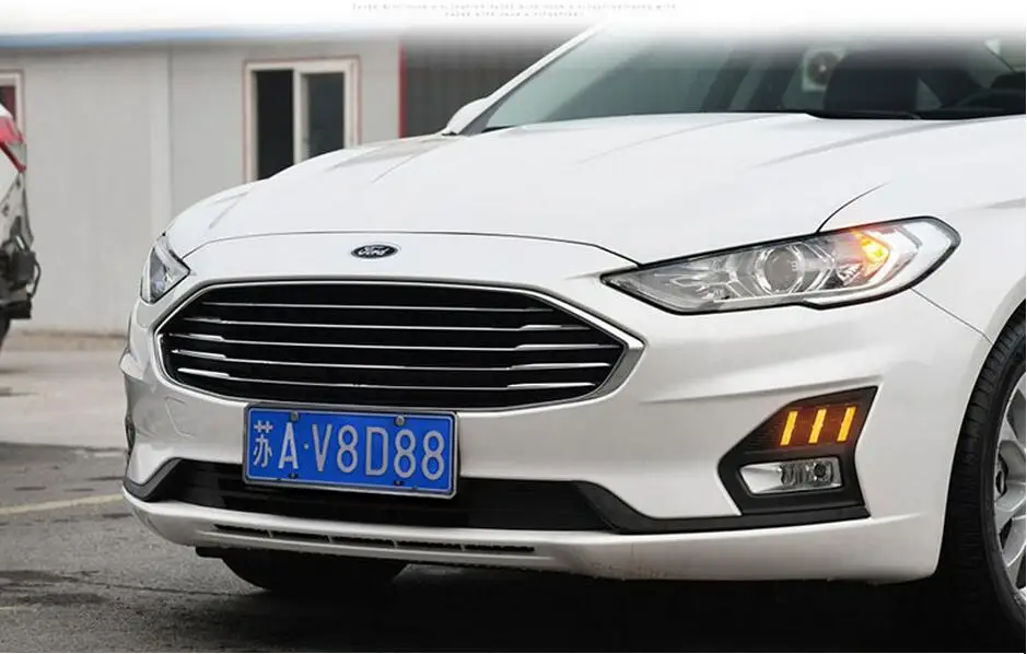 1 комплект,~ год, автомобильный бампер, лампа для Ford Mondeo, Дневной светильник Fusion, автомобильные аксессуары, СВЕТОДИОДНЫЙ DRL головной светильник для Mondeo, противотуманный светильник