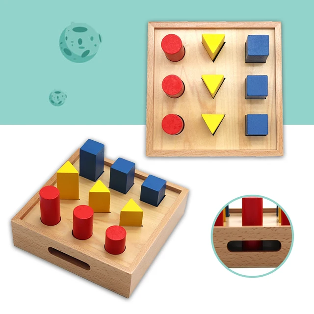 Kids Wooden Montessori Toys Memory Match Stick Educational Color Cognitive Geometric Shape Puzzles Toys For Children 2