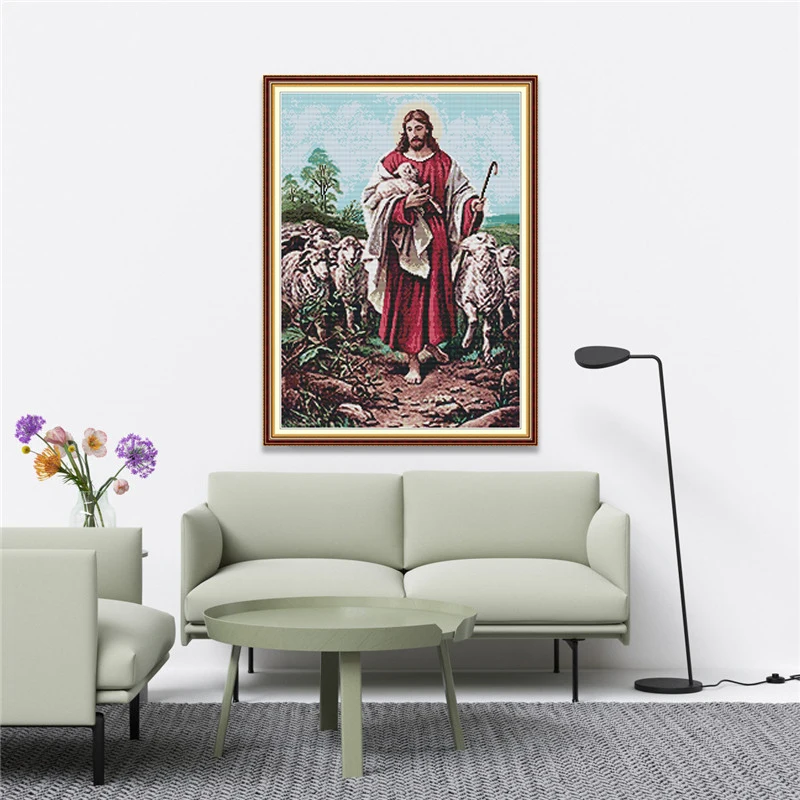 Joy Sunday Рукоделие, сделай сам ручная вышивка крестиком, наборы для вышивания, Иисус-пастырь узоры напечатанные крестиком домашний декор
