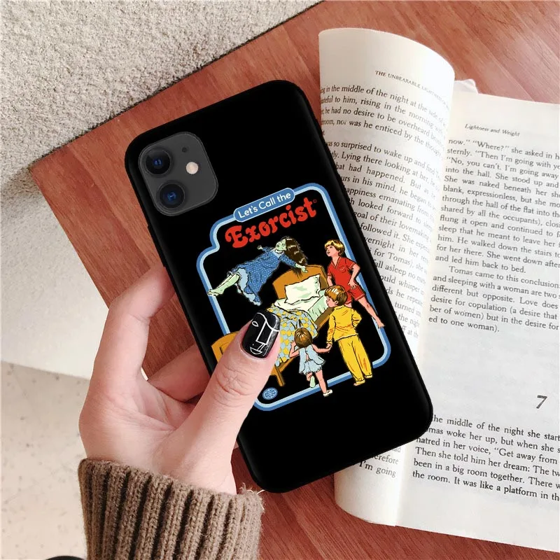 Funny Halloween Satan Vintage Let's Summon Demons Graphic Black silicone Phone Case For iPhone XR X XS 11 Pro Max 8 7 6 6S Plus